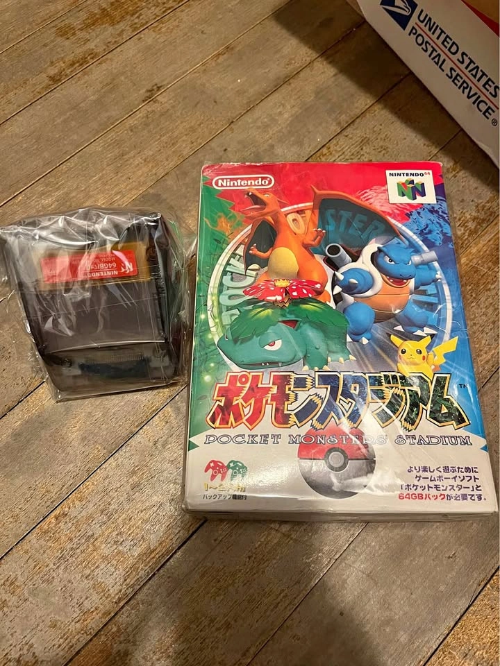 Factory Sealed Japanese Pokemon Stadium & N64 Transfer Pak