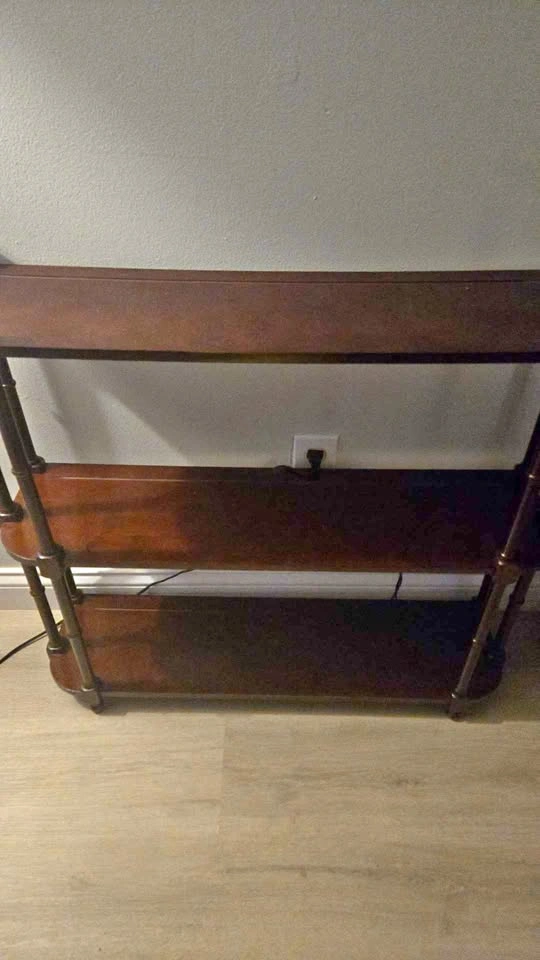 3-Tier Dark Wood Console Table