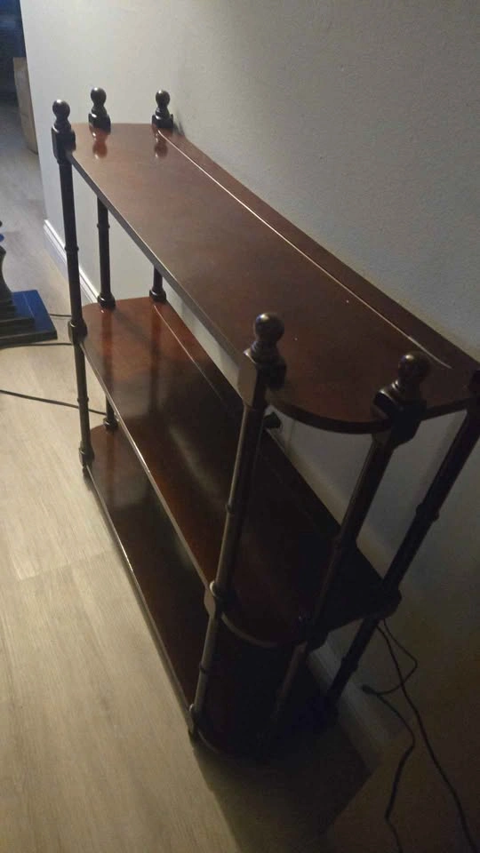 3-Tier Dark Wood Console Table - photo 2