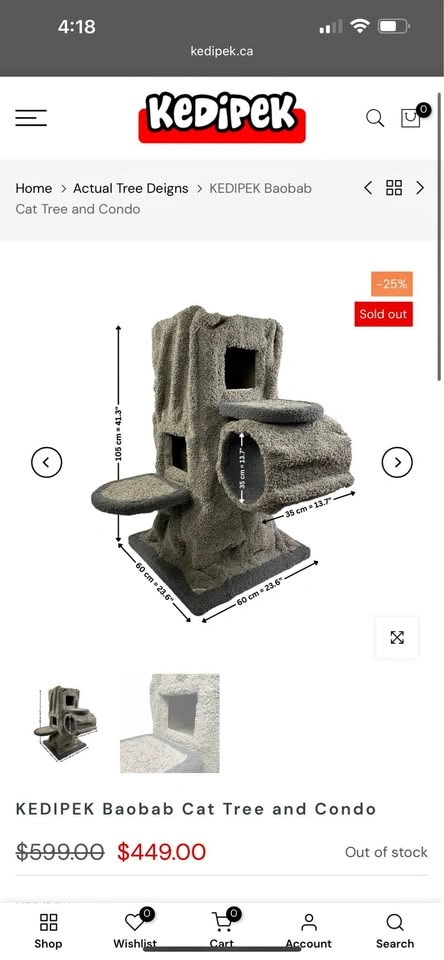 Kedipek Large Cat Tree / Cat Condo