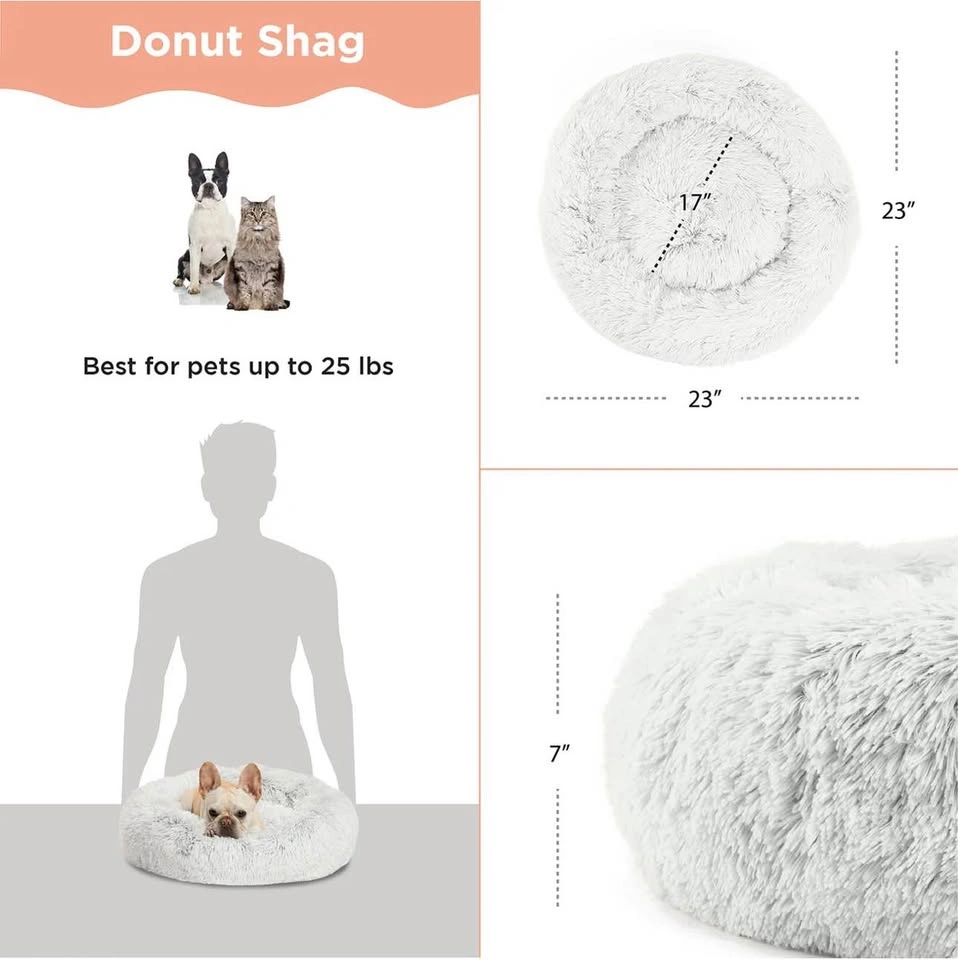 Donut Pet Dog/Cat Grey Bed 23” - photo 4