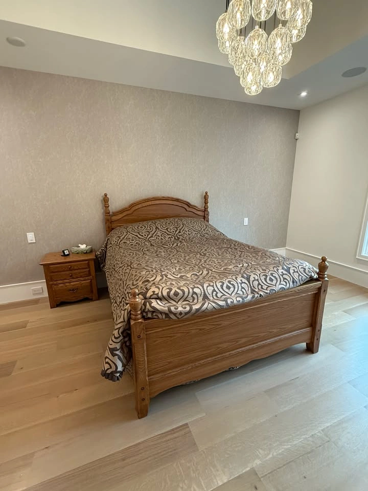 Solid Wood Queen Bed Frame + Matching Nightstand – Mattress Incl - photo 2