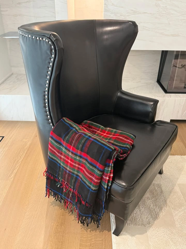 Premium Dark Brown Wingback Accent Chair – Nailhead Trim - photo 2
