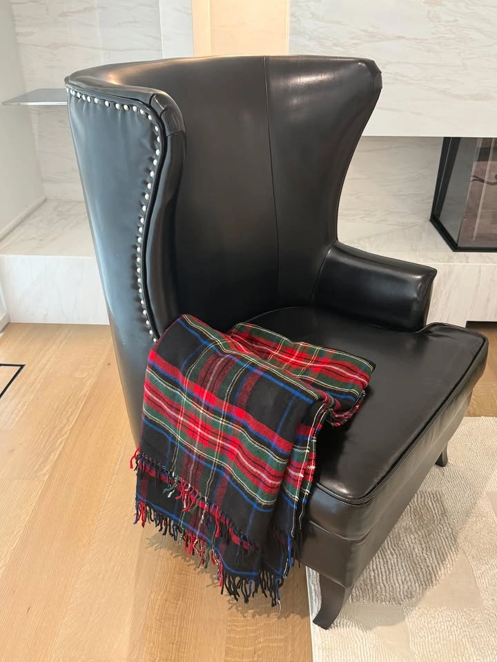 Premium Dark Brown Wingback Accent Chair – Nailhead Trim - photo 3