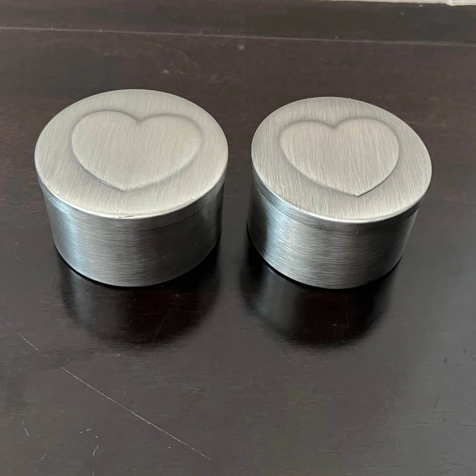 2 Scented Candles In Small Pewter candle Jar with Lid - photo 3