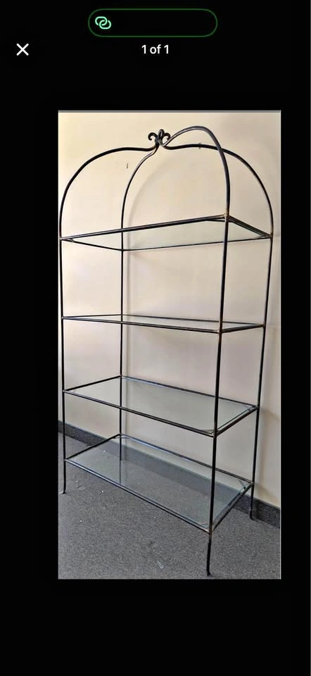 glass metal shelving