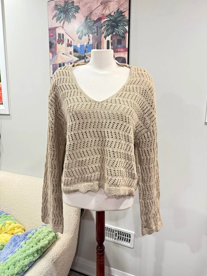 NTW bluenotes knit beige long sleeve shirt