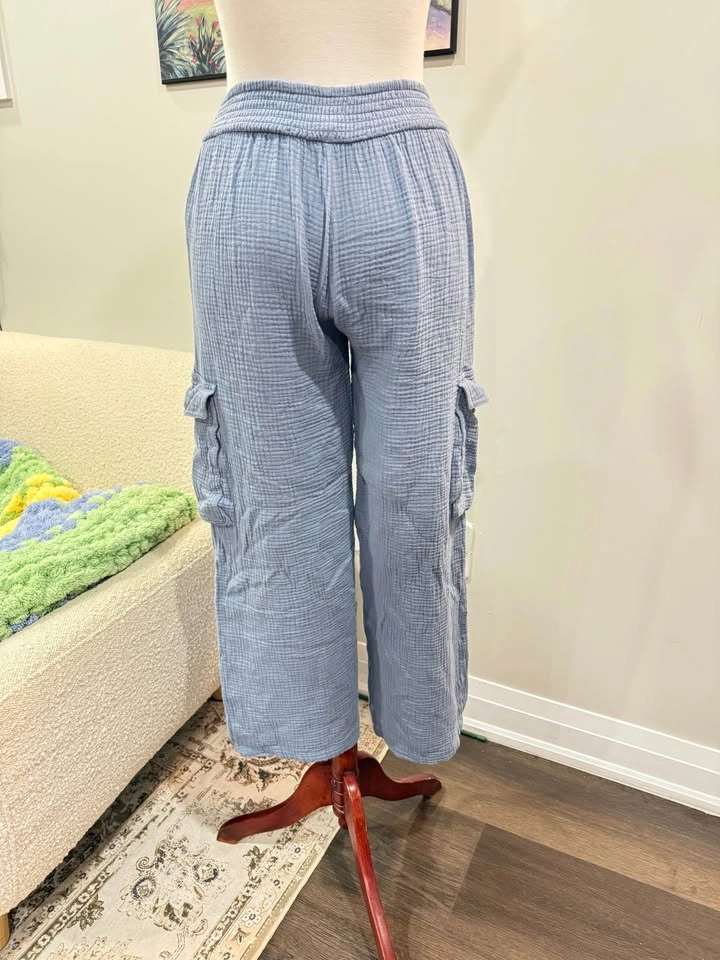 Bluenotes waffle knit pants - light blue - photo 2
