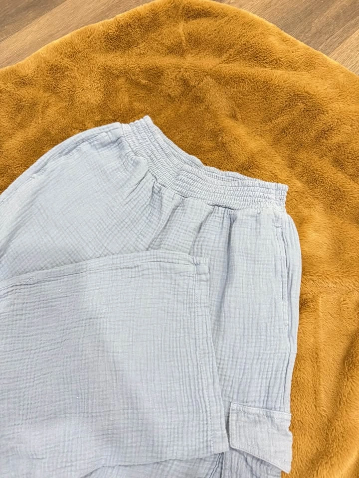 Bluenotes waffle knit pants - light blue - photo 4