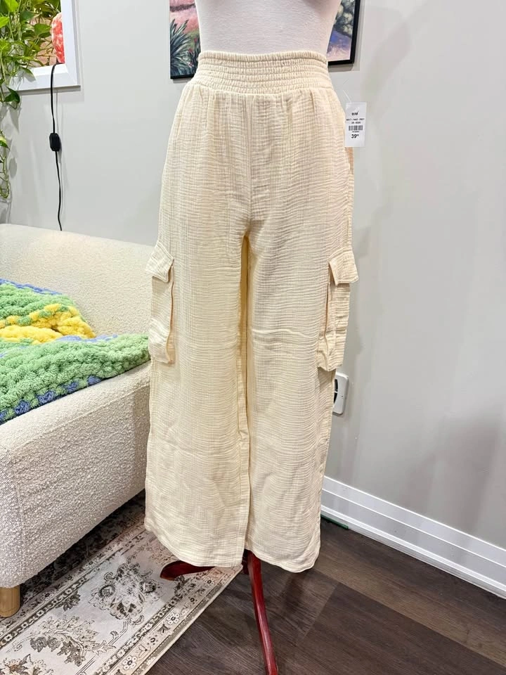 NWT bluenotes waffle knit pants - yellow