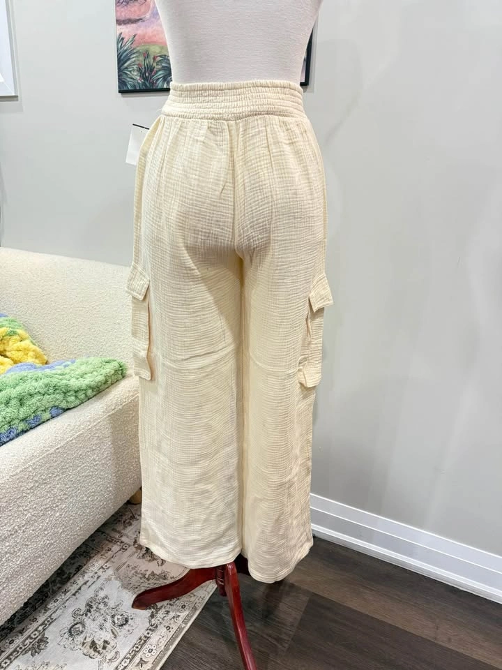 NWT bluenotes waffle knit pants - yellow - photo 2
