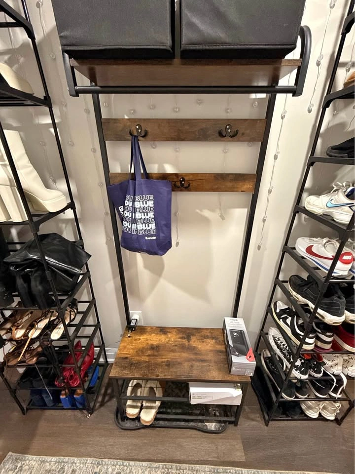closet rack with bench