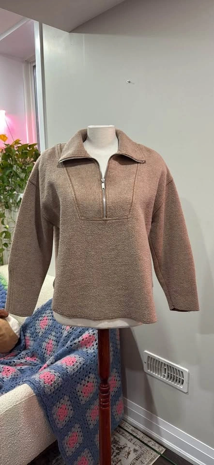 zara quarter-zip sweater