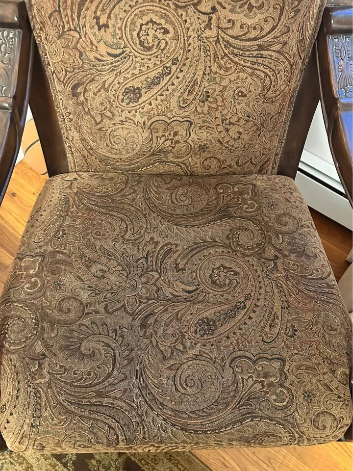 Ornate Carved Wood Paisley Armchair - photo 3