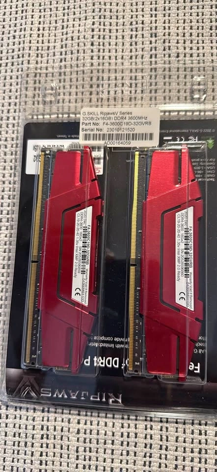 G.SKILL Ripjaws V 32GB (2x16GB) DDR4 3600MHz RAM
