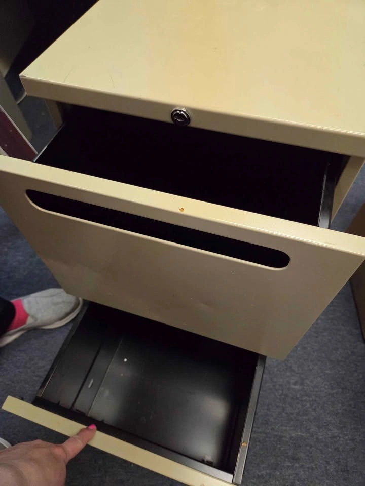 Beige 2-Drawer Metal Filing Cabinet - photo 3