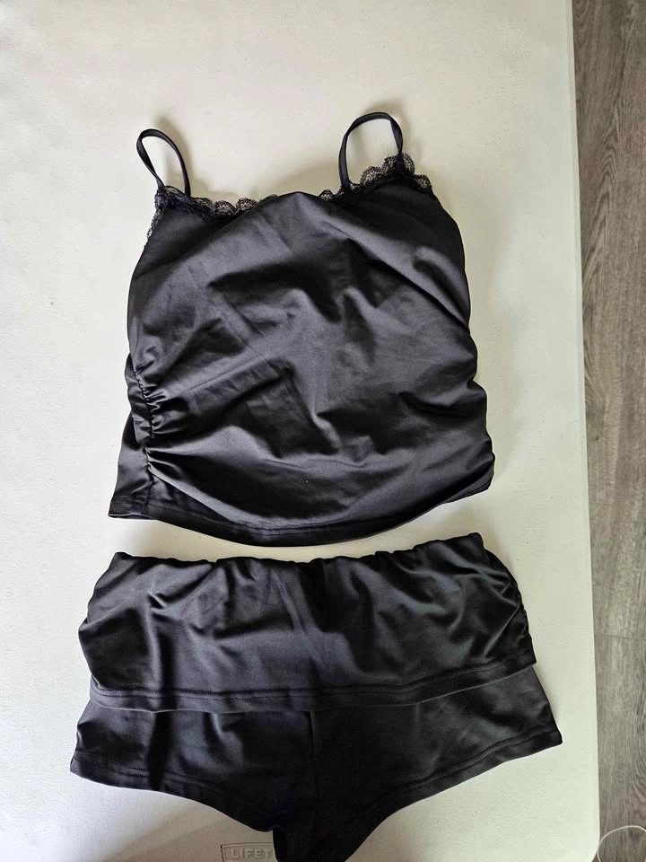 Black pajama set (shorts and a tank top)