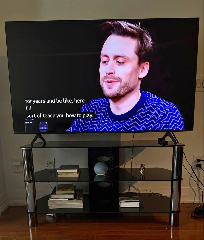 Black Glass & Chrome TV Stand