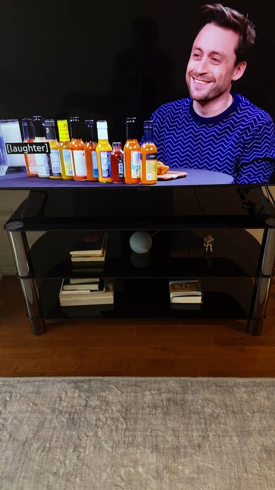 Black Glass & Chrome TV Stand - photo 2