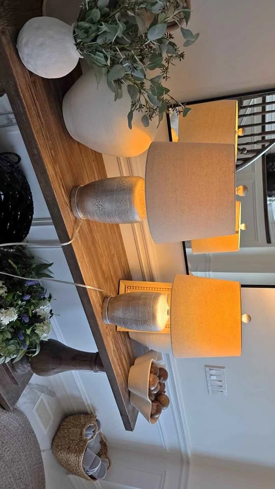 Pair of Textured Silver Table Lamps