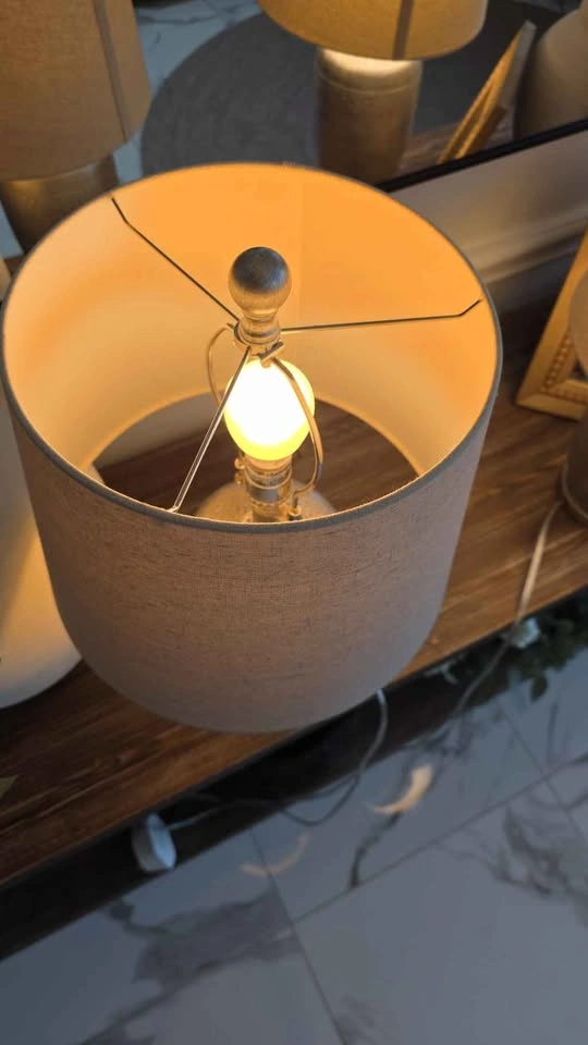 Pair of Textured Silver Table Lamps - photo 4
