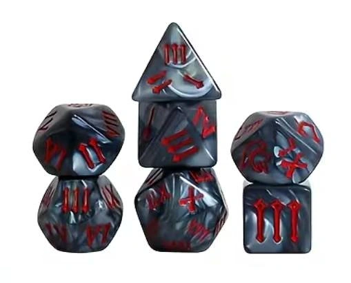 New Imperial Legacy 7-Piece Roman Numeral DND RPG Dice Set
