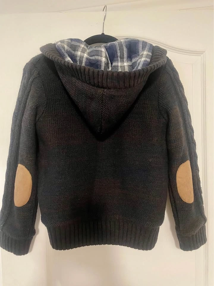 NWT American Stitch Black Cable-Knit Sherpa Hoodie Cardigan - photo 5