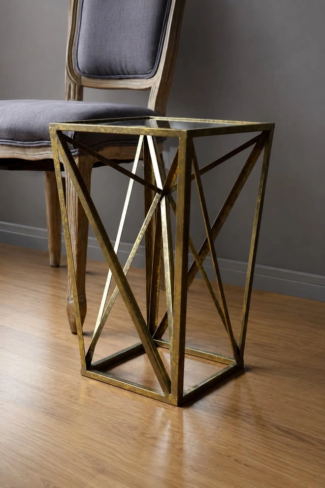 Gold + Glass side table - delivery available - photo 2