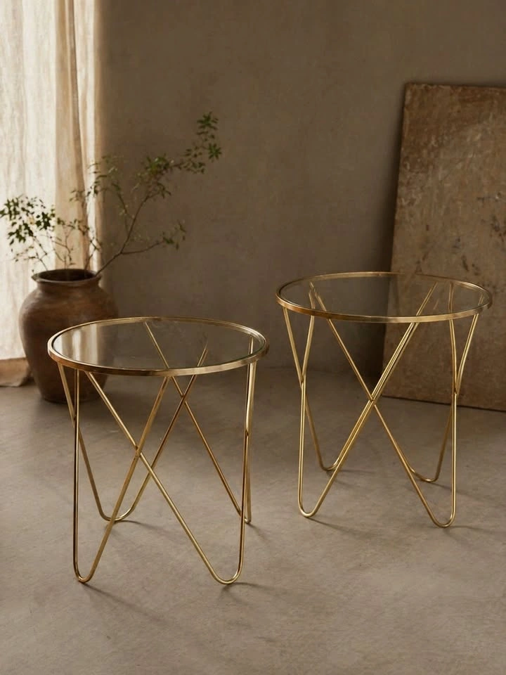 The Aria Brass Side Tables - Pair, Priced Individually - photo 3
