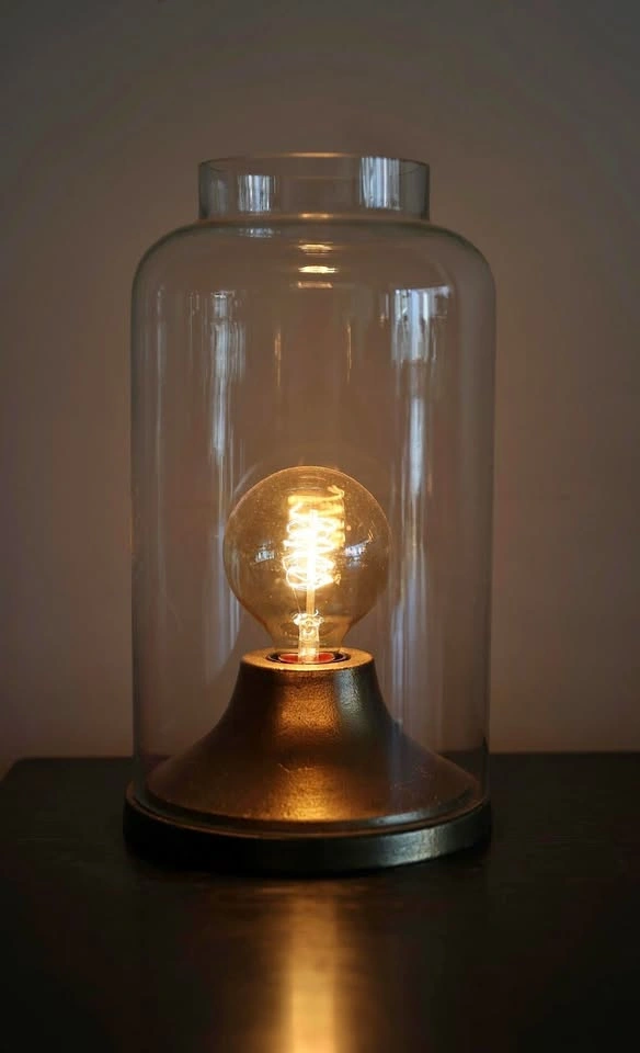 Glass Table Lamp with Edison Bulb - Delivery Available