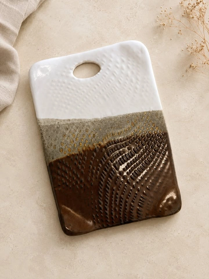 Handmade Ceramic Cheese & Bread Platter Board - photo 2
