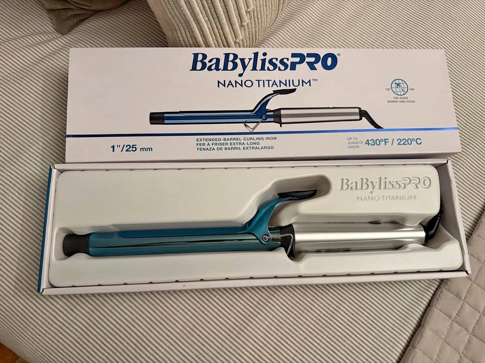 NEW BaBylissPRO Nano Titanium 1" Extended-Barrel Curling Iron