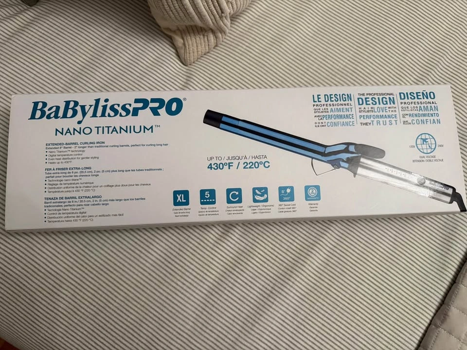 NEW BaBylissPRO Nano Titanium 1" Extended-Barrel Curling Iron - photo 3