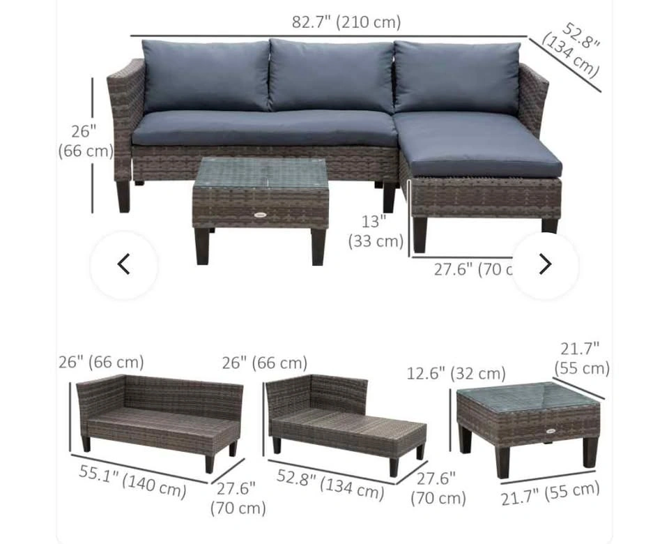 3pc patio sectional set. Assembled. Pickup In Spruce Grove - photo 4