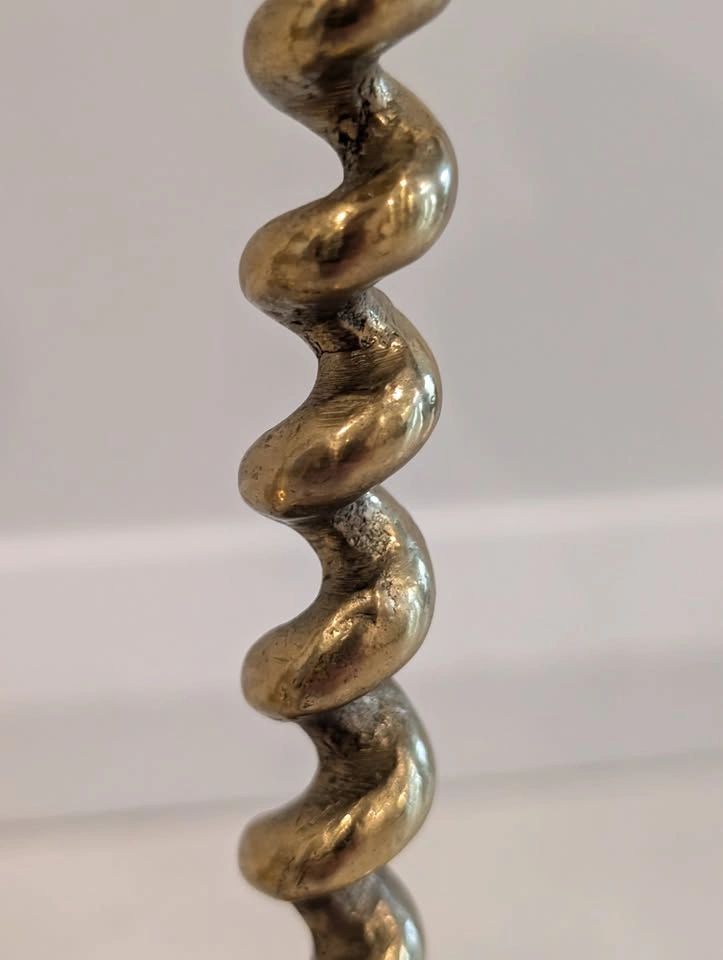 Vintage Solid Brass Barley Twist Candlestick Holders - Matching - photo 4