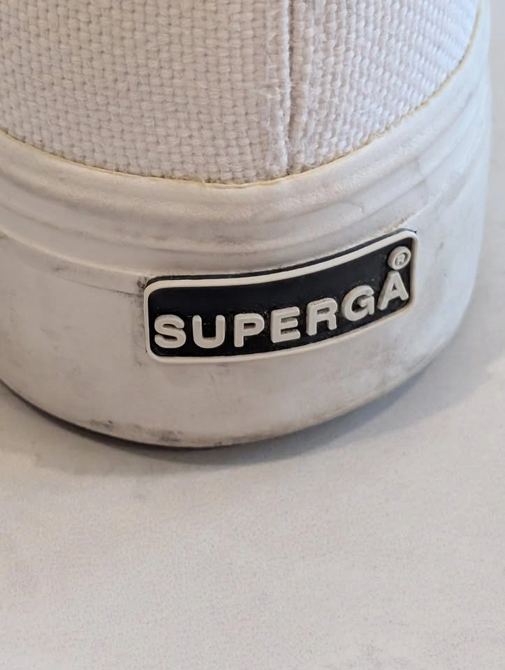 Superga 2790 Linea flatform chunky trainers white canvas Size 38 - photo 5