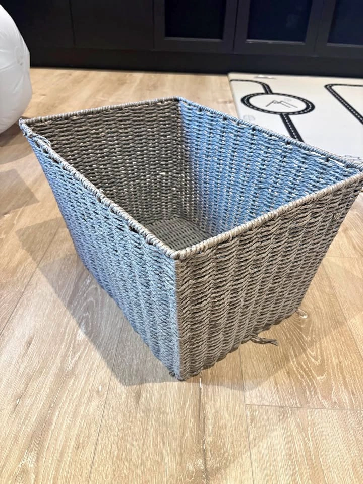 Grey wicker basket