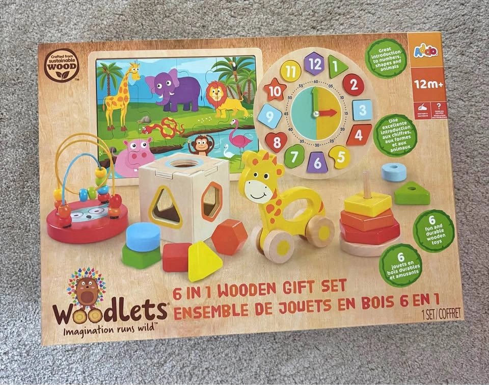 6 in 1 Wooden toy set