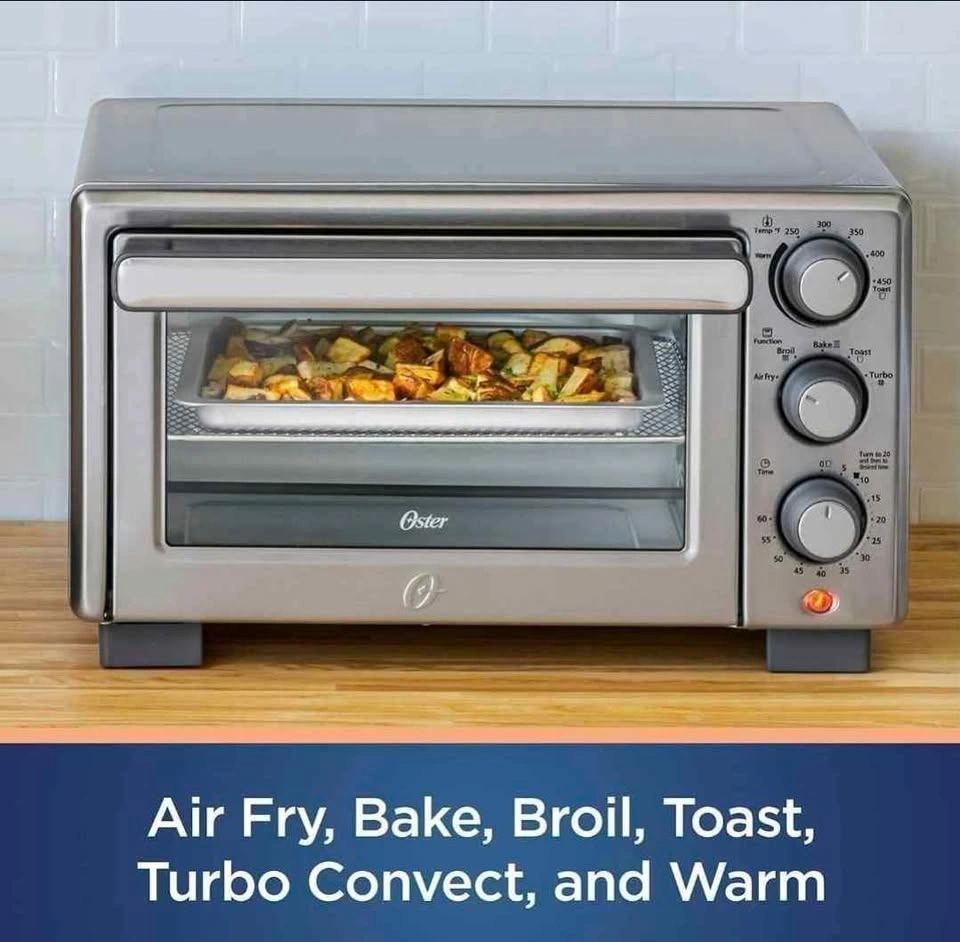 Oster Compact Countertop Oven With Air Fryer, Stainless Steel - photo 2
