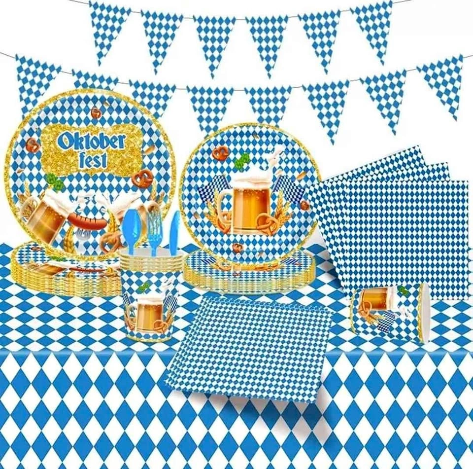 DOOGA Oktoberfest Party Tableware Set for 16 Guests