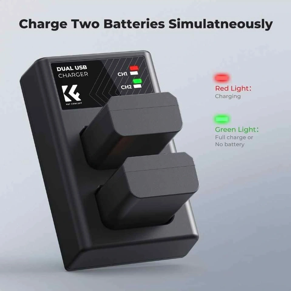 K&F CONCEPT NP-FW50 Battery and Dual Charger for Sony - photo 4