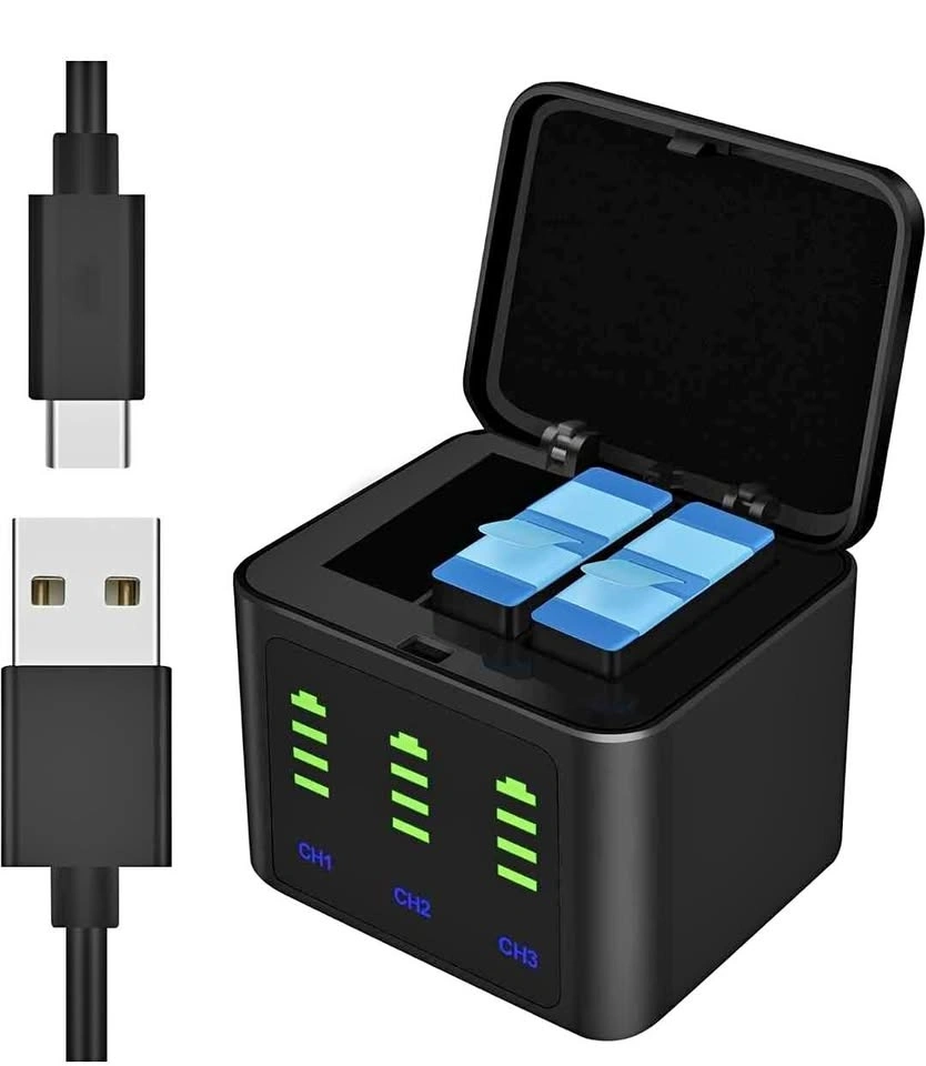 Dual Battery Charger + 2 Enduro Batteries for GoPro Hero 12/11/1