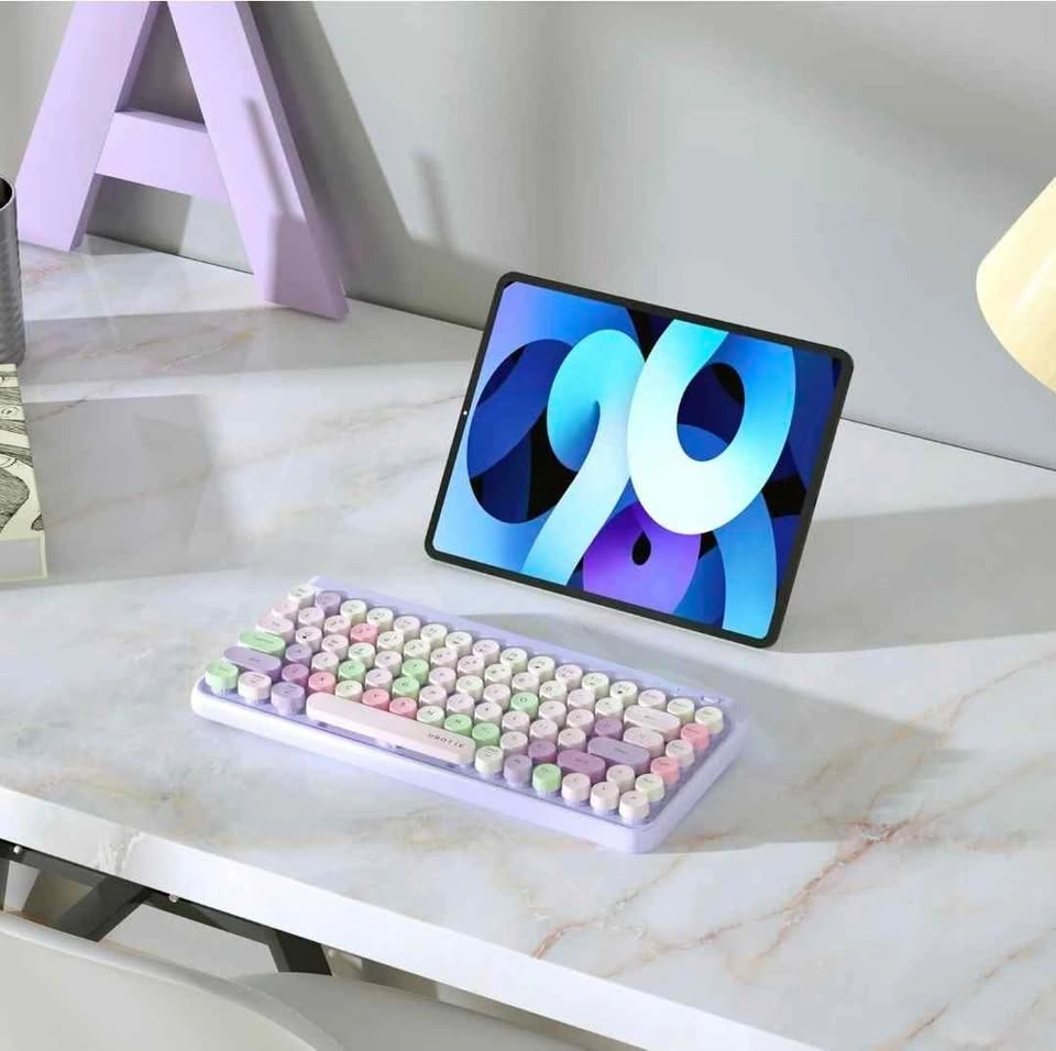 UBOTIE Portable Bluetooth Colorful Retro Wireless Keyboard - photo 4