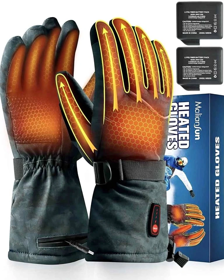 Heated Gloves for Men Women, 7.4V 6400mAh Rechargeable