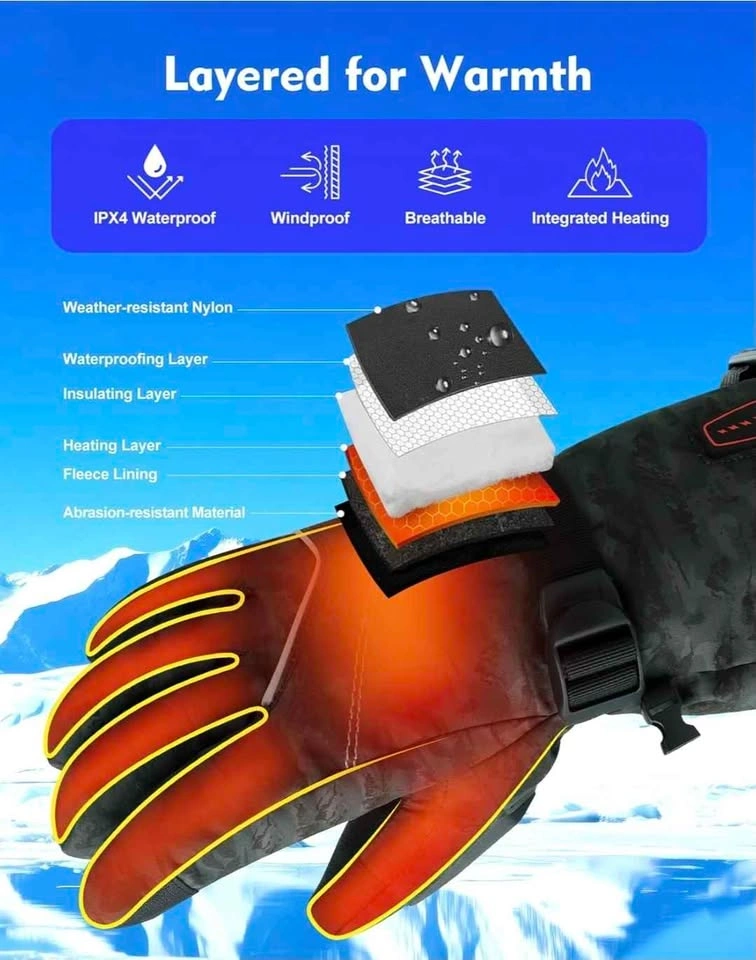 Heated Gloves for Men Women, 7.4V 6400mAh Rechargeable - photo 3