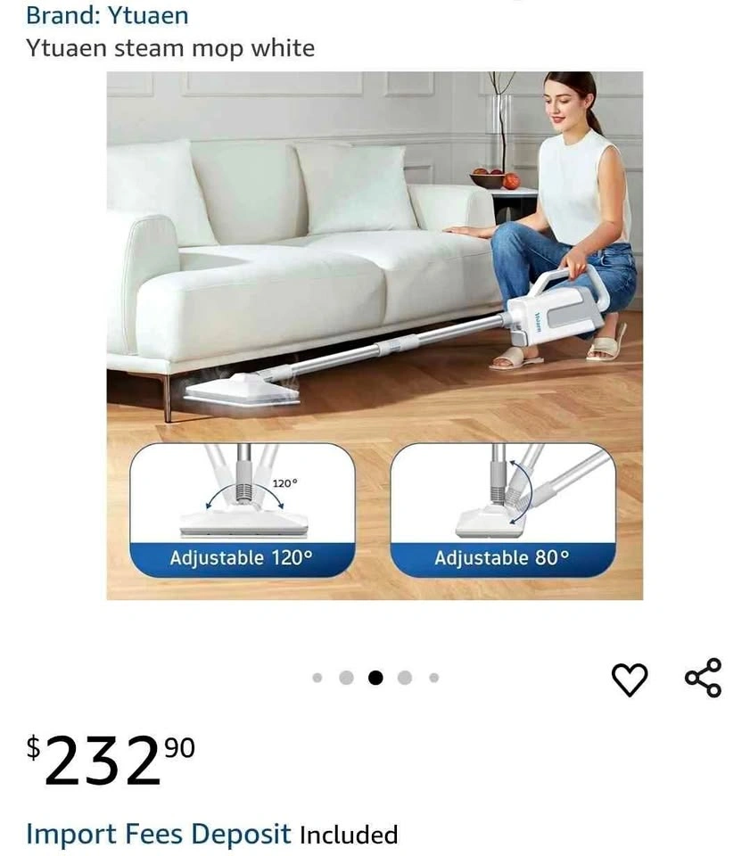 Ytuaen steam mop white, steam cleaner