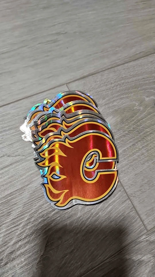 Vintage Prismatic Calgary Flames Stickers!