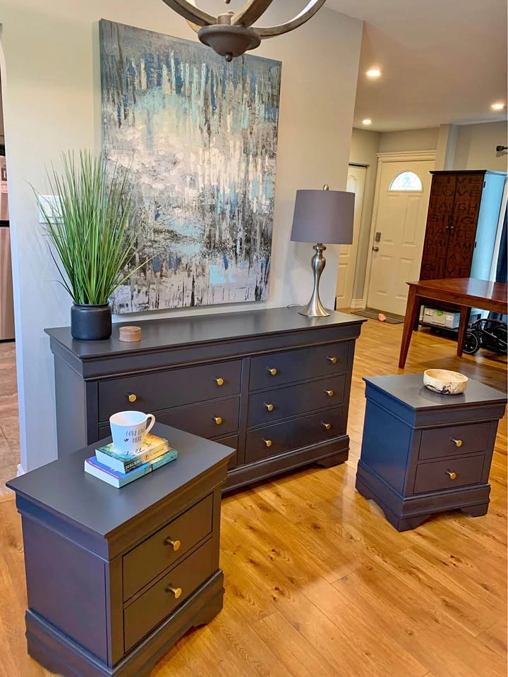 Modern Wood Dresser and Night Stands Set (3 pieces)
