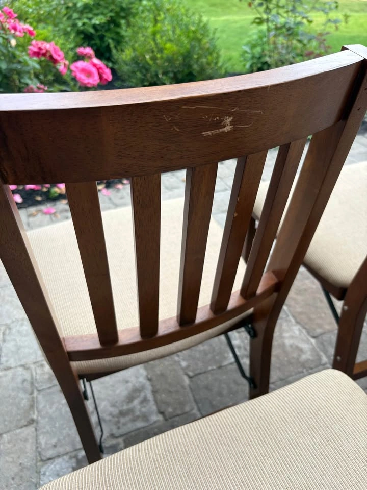 Set of 4 Stakmore Wooden Folding Dining Chairs - photo 4