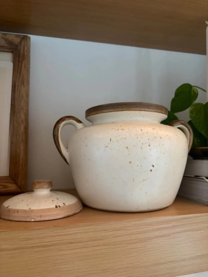 Vintage Speckled Ceramic Lidded Jar - photo 2